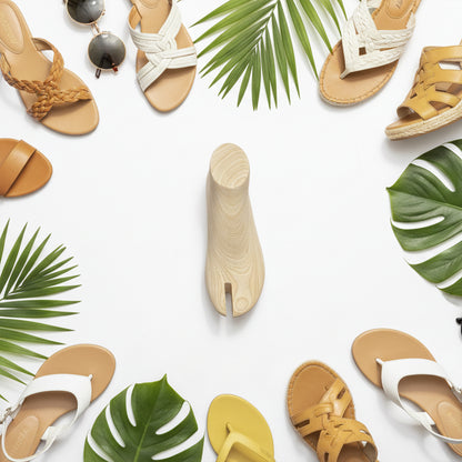 DE-LIANG Solid Wood Tabi Foot Form – Shoe Last & Display Stand for Sandals, Flip Flops