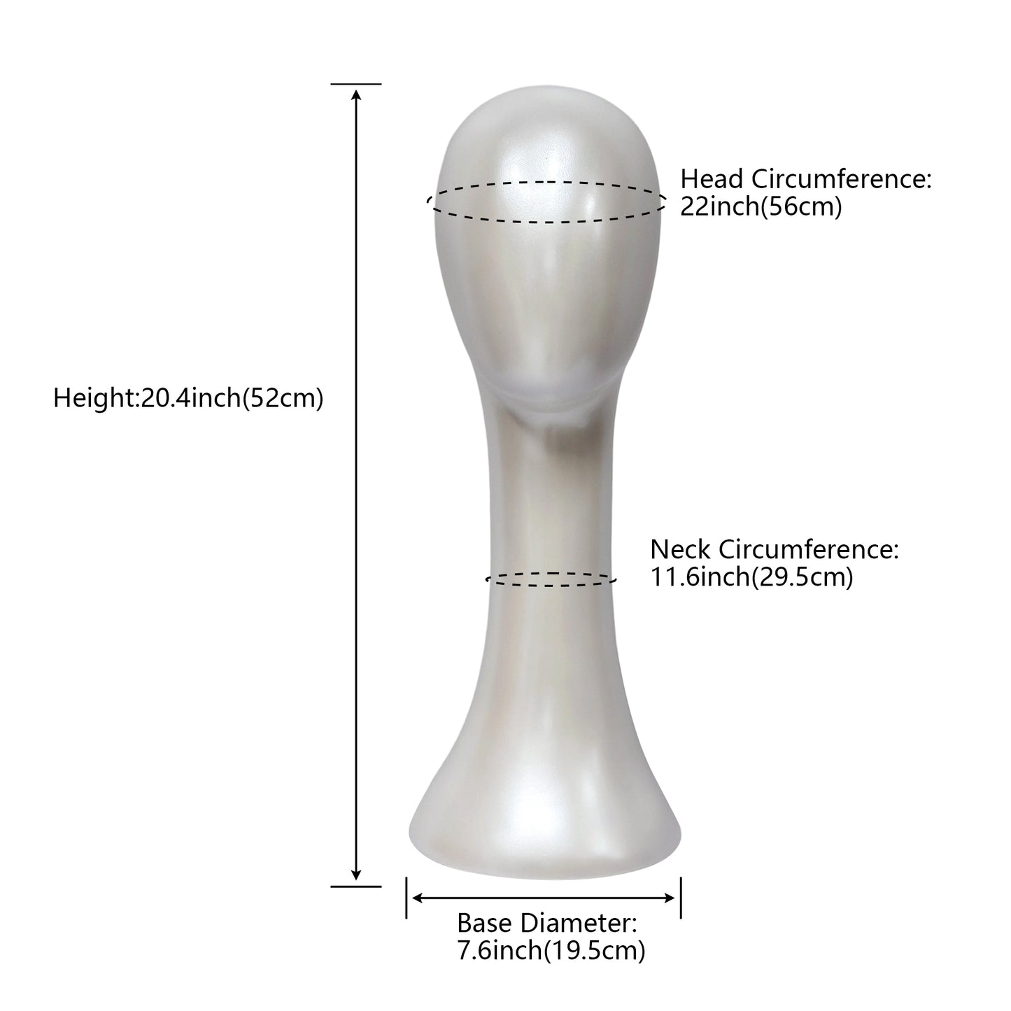DE-LIANG Pearlescent Mannequin Head & Wooden Hand Display Set for Jewelry, Fashion & Retail