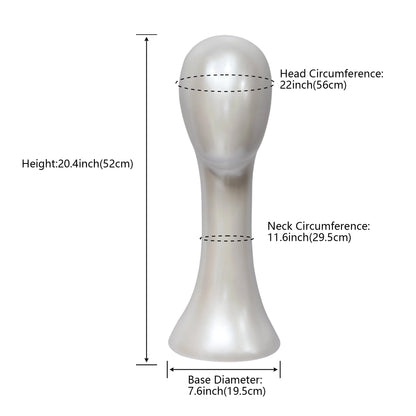 DE-LIANG Pearlescent Mannequin Head & Wooden Hand Display Set for Jewelry, Fashion & Retail