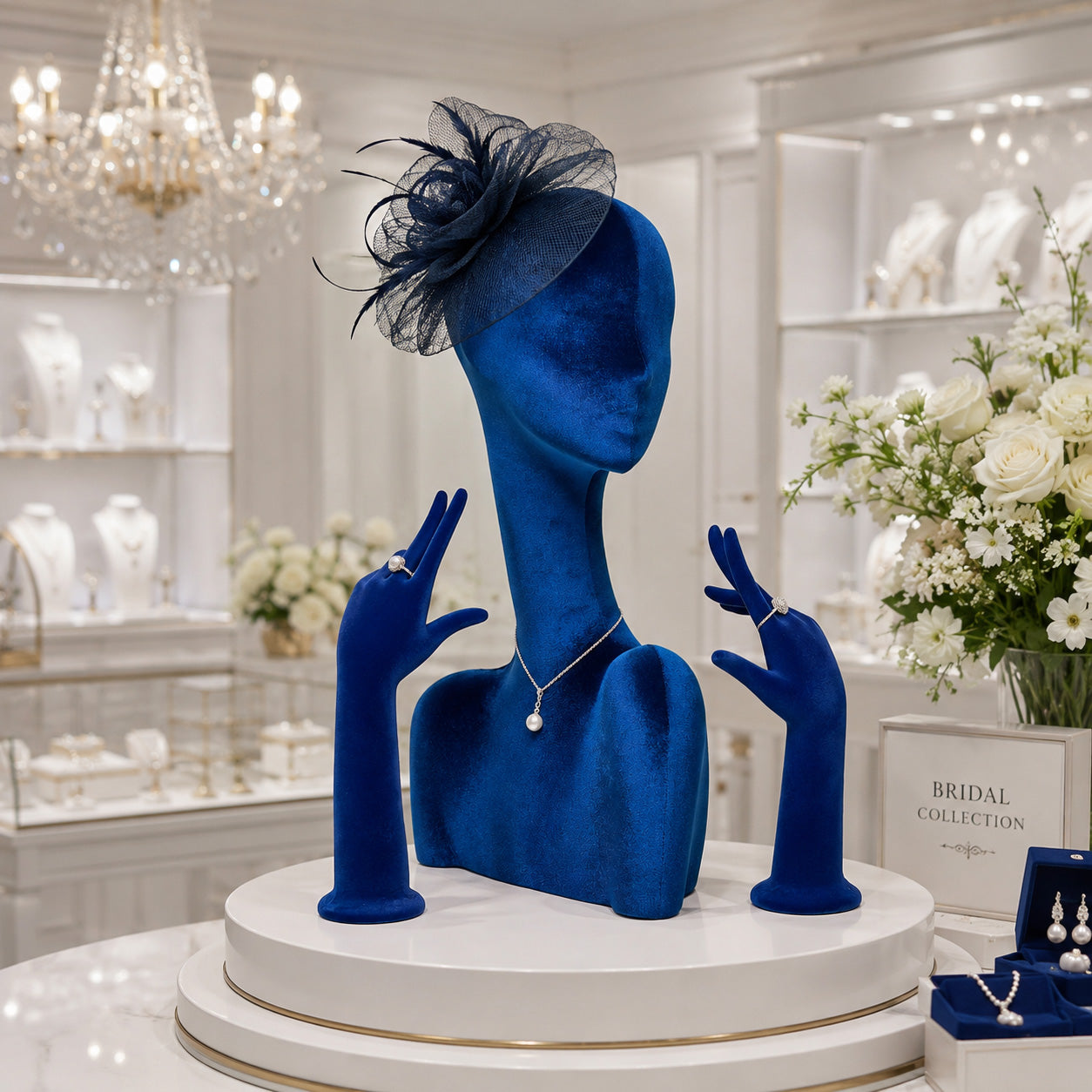 DE-LIANG Hand & Head Mannequin Display Set, Jewelry Ring Bracelet Watch Stand Prop
