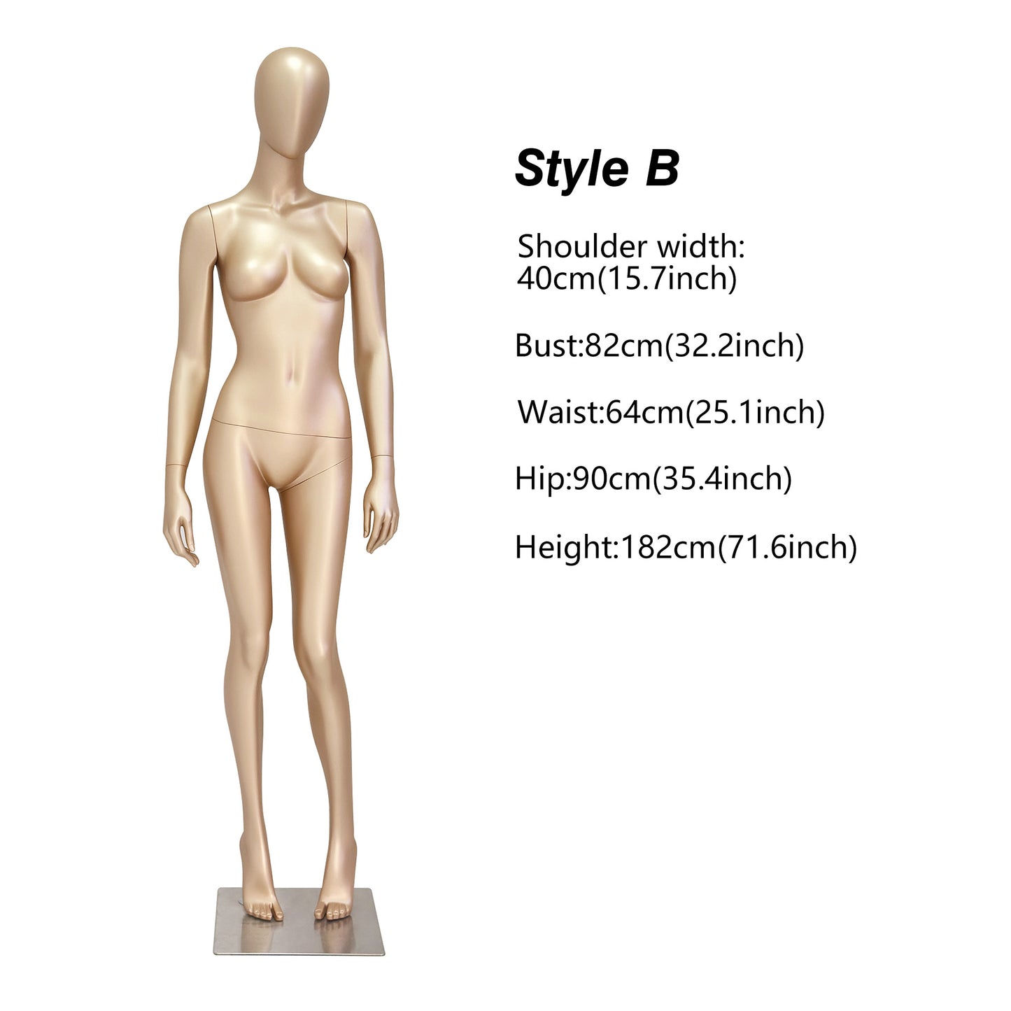 DE-LIANG Rose Gold Female Full Body Mannequin | Fiberglass Boutique Display Dummy