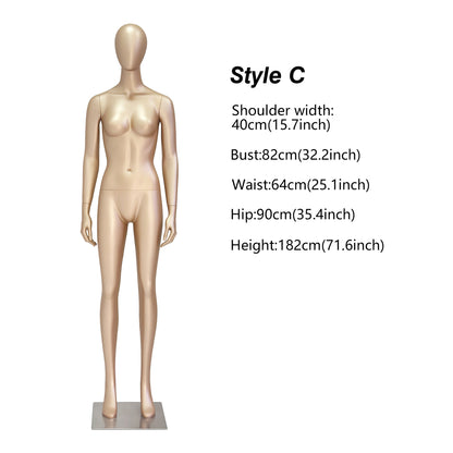 DE-LIANG Rose Gold Female Full Body Mannequin | Fiberglass Boutique Display Dummy