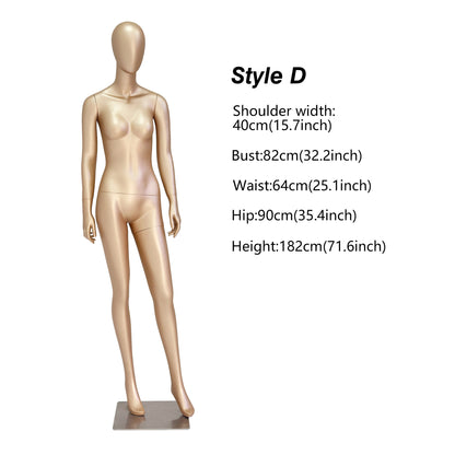DE-LIANG Rose Gold Female Full Body Mannequin | Fiberglass Boutique Display Dummy