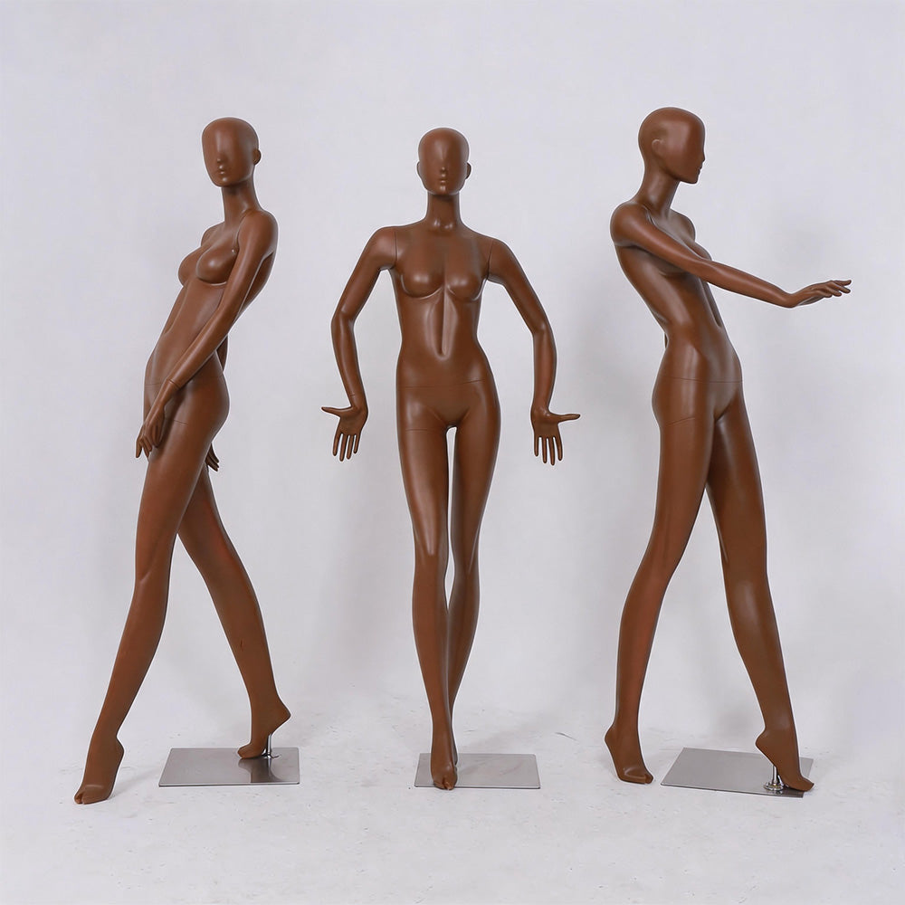 DE-LIANG Mocha Brown Female Full Body Mannequin for Boutique Window Display