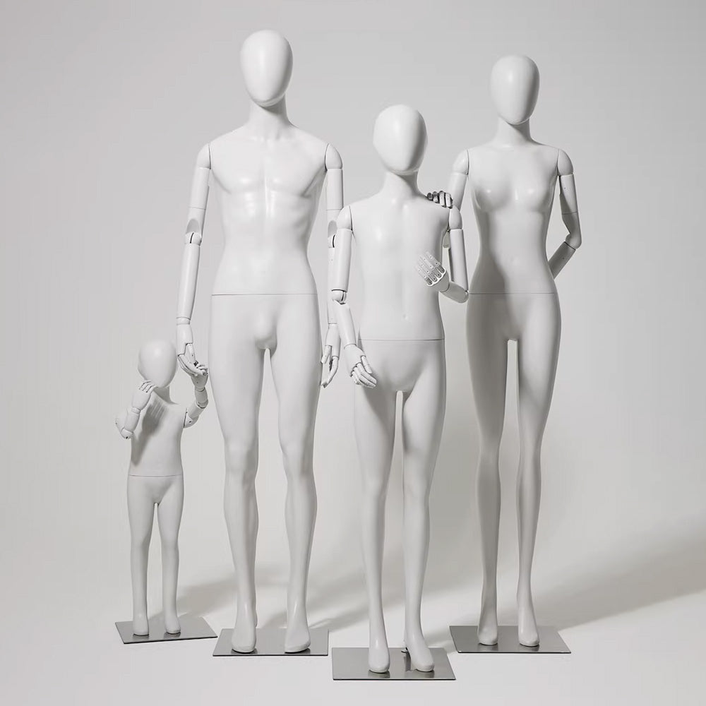 DE-LIANG Gray Youth Mannequin - Full Body Fiberglass Display Forms for Clothing Stores