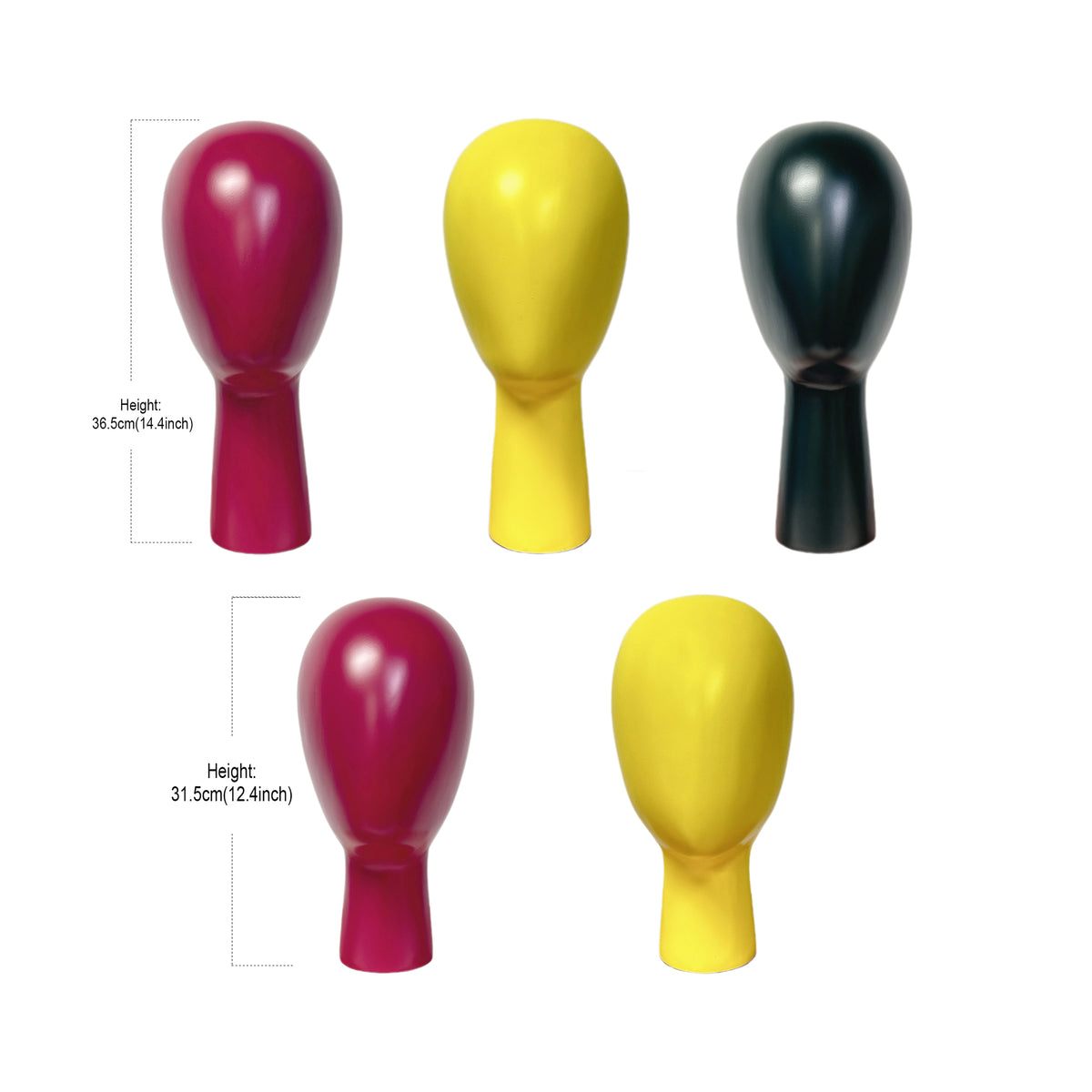 Solid Wood Hand Head Model, Green Yellow Rose Red Black Real Wooden Display Mannequin Head Form for Hat Sunglasses Window Props 36cm 31.5cm DE-LIANG