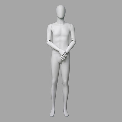 DE-LIANG Luxury Male Full Body Mannequins,Matte White Male Dress Form Display Mannequis with Base,Stand Realistic Model for Clothing Shops
