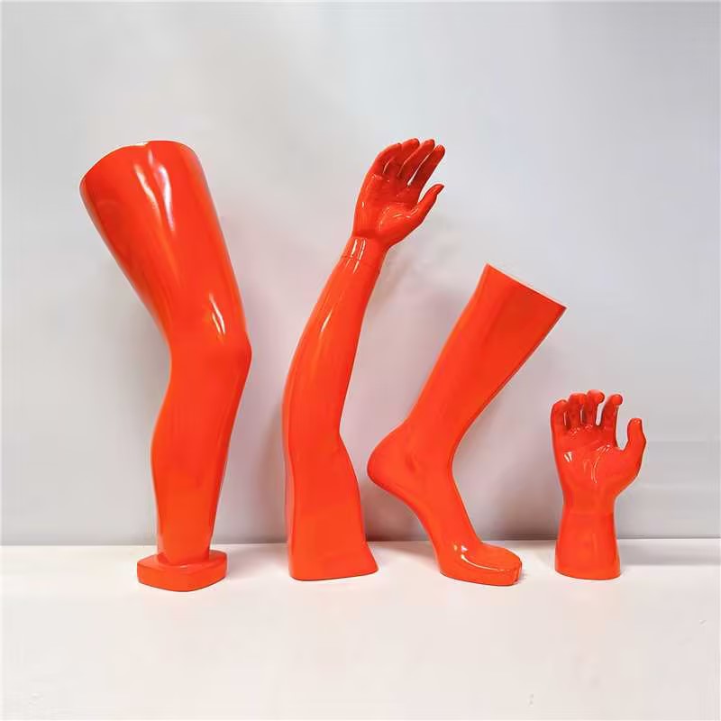 High Quality Male Mannequin Hand,Knee,Leg,Ankle And Foot Protector Props,Orange Mannequin Display Props Use for Retail,Shoe,Socks Display