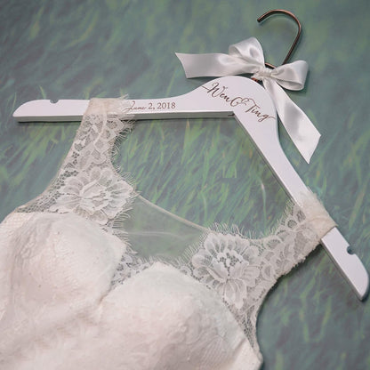 Wedding Engraved Wooden Hanger, Solid Bridesmaid Hangers Wood Hanger with Bar, Unique and Fashion Custom Hanger