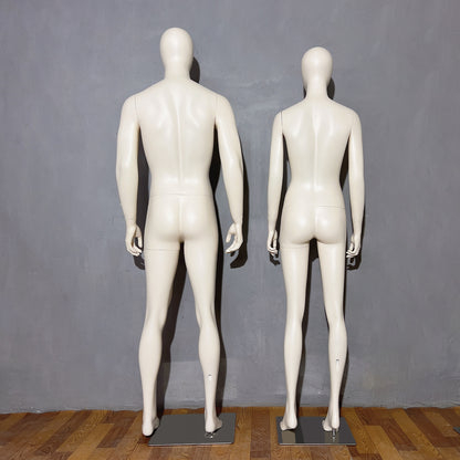 Luxury Female/Male Full Body Mannequin,Matt Beige White Mannequin Torso,Mannequin For Clothing Window Standing Model Props Shot Dummy DE-LIANG