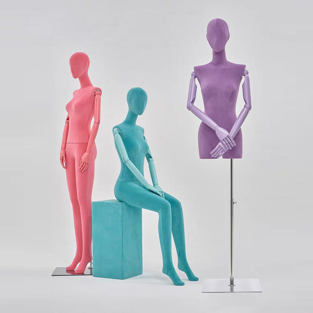 DE-LIANG model props, full/half body female mannequin display dummy, Female mannequin with flat shoulders and colorful dummy DL0012 DE-LIANG