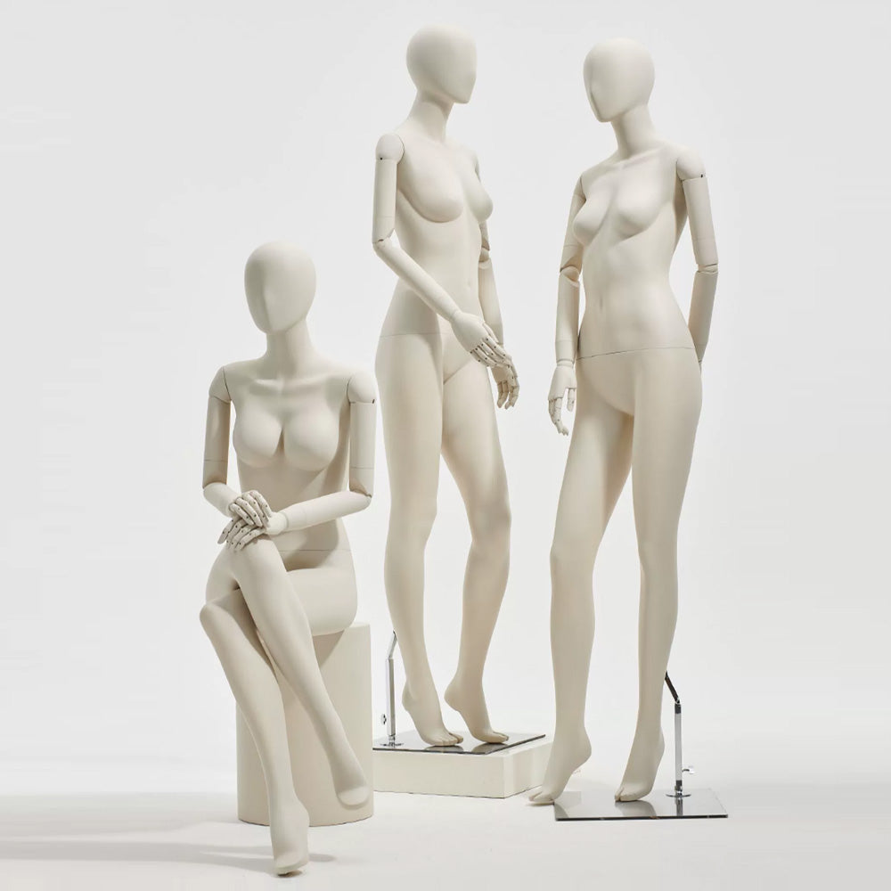 DE-LIANG Model Props, Full Body Female Mannequin Display Dummy, High White Matte Mannequin for Clothing Stores Display DL0015 DE-LIANG