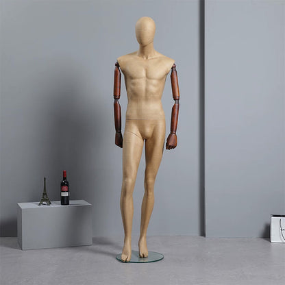 DE-LIANG Vintage Kraft Paper Mannequin - Full Body Male Female Clothing Display