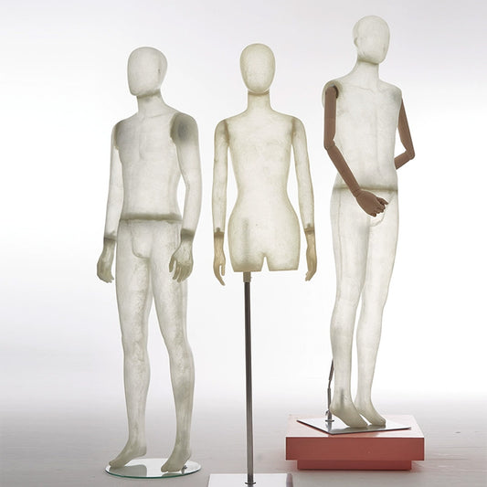 DE-LIANG Creativity Female/Male Full Body Transparency Mannequin，Standing With Hands and Head Full Body Mannequin Display Props For Window Display