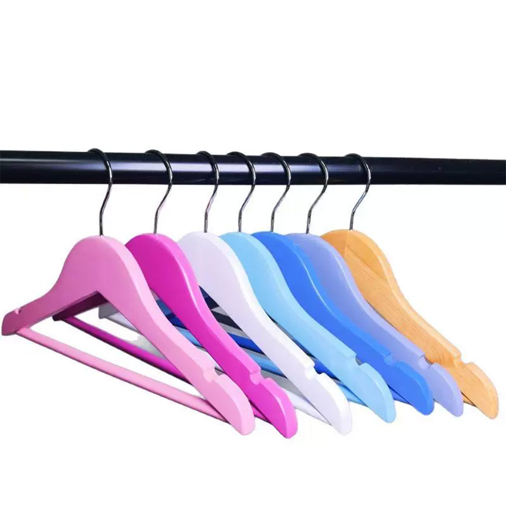DE-LIANG Kids Solid Wood Hangers with Clips | Non-Slip Children's Closet Hangers Ages 2–8