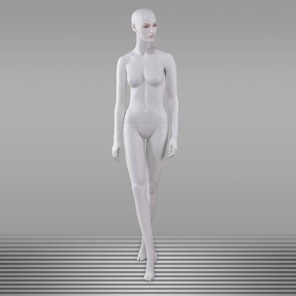 DE-LIANG White Female Full Body Mannequin with Abstract Head,Realistic Fiberglass Display Model for Boutique & Clothing Store Window Display