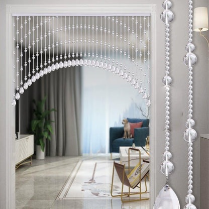 DE-LIANG Door with Crystal Bead Curtain Partition Curtain Gourd bedroom door curtain net red crystal bead curtain partition aisle porch living room without punching hanging curtain DL2366 DE-LIANG