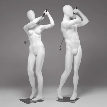 Sports Mannequin Full Body - Golf Tennis Display Prop | Fiberglass Male Female