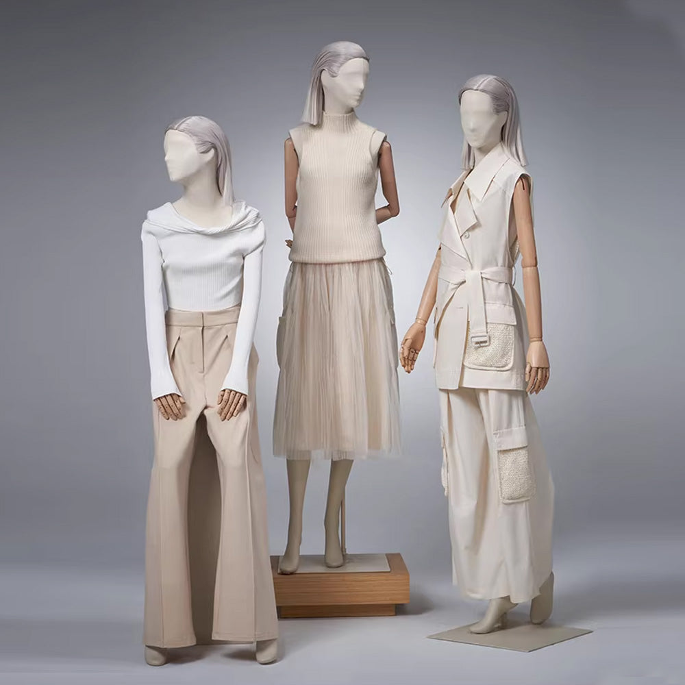 DE-LIANG Realistic Female Full Body Mannequin Dress Form,Upper Body Wraping Linen Fabric Bottom Painting Leg,White Beige Mannequin Female Full Body DE-LIANG Realistic Female Full Body Mannequin Dress Form,Upper Body Wraping Linen Fabric Bottom Painting Leg,White Beige Mannequin Female Full Body