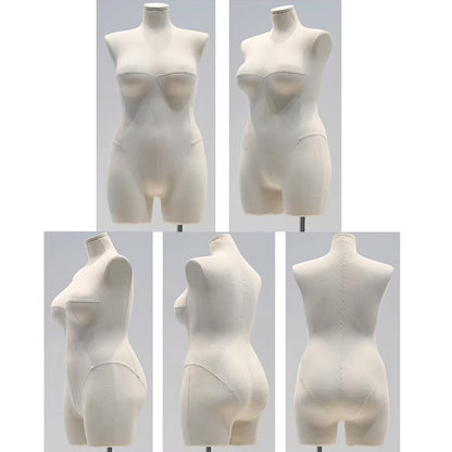DE-LIANG Premium Plus Size Female Display Mannequin | Professional Curvy Dress Form with Flexible Articulated Wood Arms