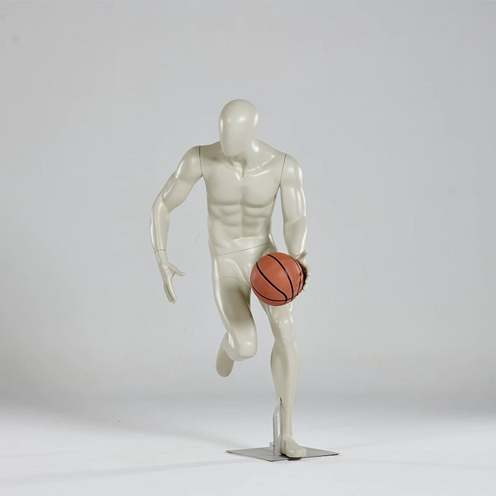 DE-LIANG Male Basketball Sport Mannequins,Grey Fitness Dress Form Mannequin Torso Full Body for Window Display,Sportwear