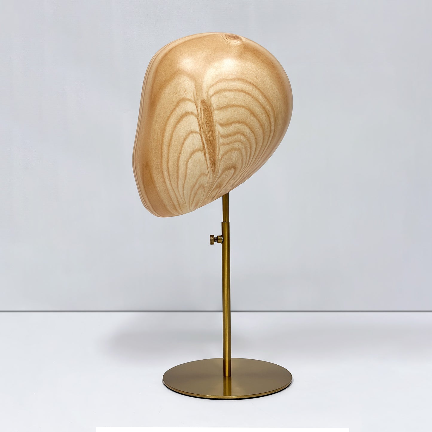 DE-LIANG Fiberglass Mannequin Head Stand for Hats & Wigs | Wood Grain & White