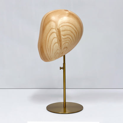 DE-LIANG Fiberglass Mannequin Head Stand for Hats & Wigs | Wood Grain & White