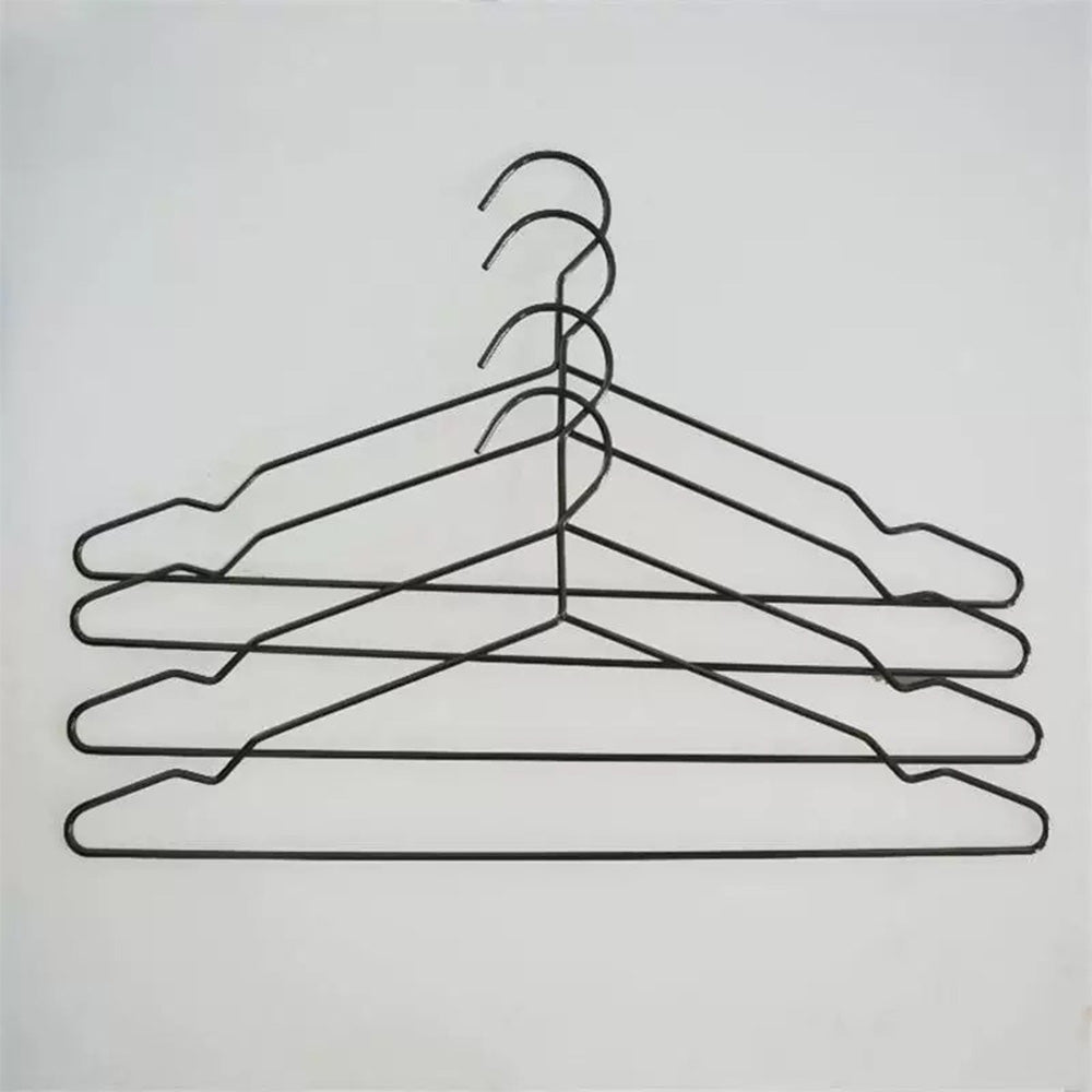 DE-LIANG Black Metal Wire Clothes Hangers, Heavy Duty Coat Hangers, Standard Suit Hangers for Jacket, Shirt, Dress,50pcs