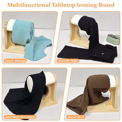 DE-LIANG Shoulder Ironing Board – Sleeve Press with Pine Wood Base & Cotton Cover