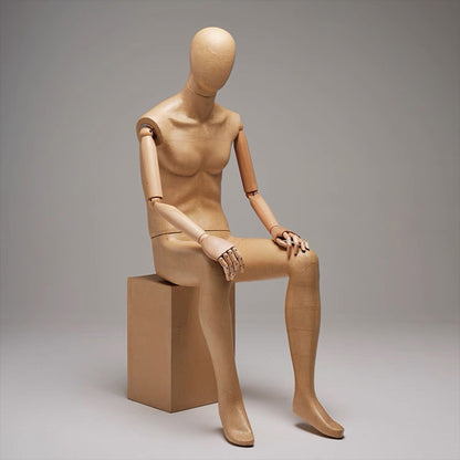 Kraft Paper Full Body Mannequin: Wooden Arms, Clothing Display