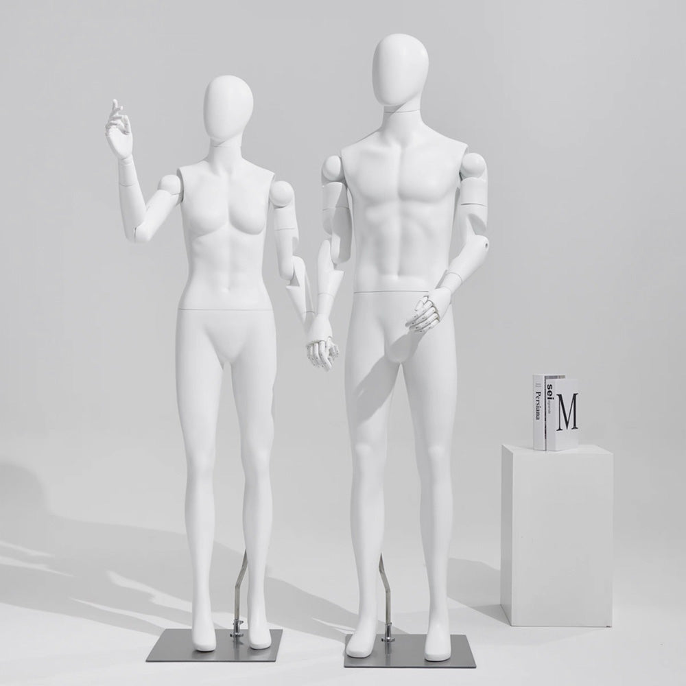 white adjustable full body mannequin for clothing display