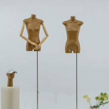 Load image into Gallery viewer, DE-LIANG Model Props, Half Body Female Mannequin Display Dummy,Female Bust Window Dummy Mannequin, Retro Kraft Paper Mannequin
