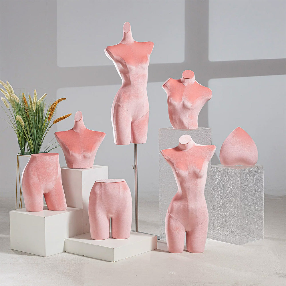 DE-LIANG Velvet Female Mannequin Torso | Lingerie Bra Underwear Display Form