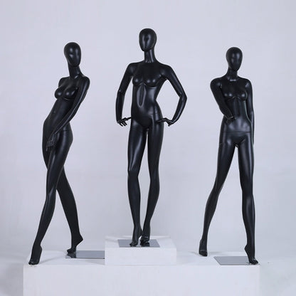 DE-LIANG Realistic Female Full Body Mannequin,Matte Black Adult Dress Form Torso,Mannequin For Shop,Wedding Window Stand/Sitting Model Props Shot Dummy Display De-Liang Dress Forms