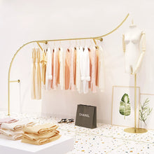 Load image into Gallery viewer, Women&#39;s Clothing Store Clothes Display Stand  Floor-Standing Gold Clothes Display Rack Combination Clothing Store Hanger 2364
