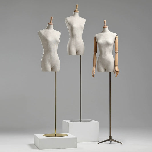 Mannequin de luxe pour femme à moitié corps, torse de mannequin sans tête, torse de mannequin pour magasin de vêtements pour femmes, modèle d'affichage de vêtements pour robe de mariée