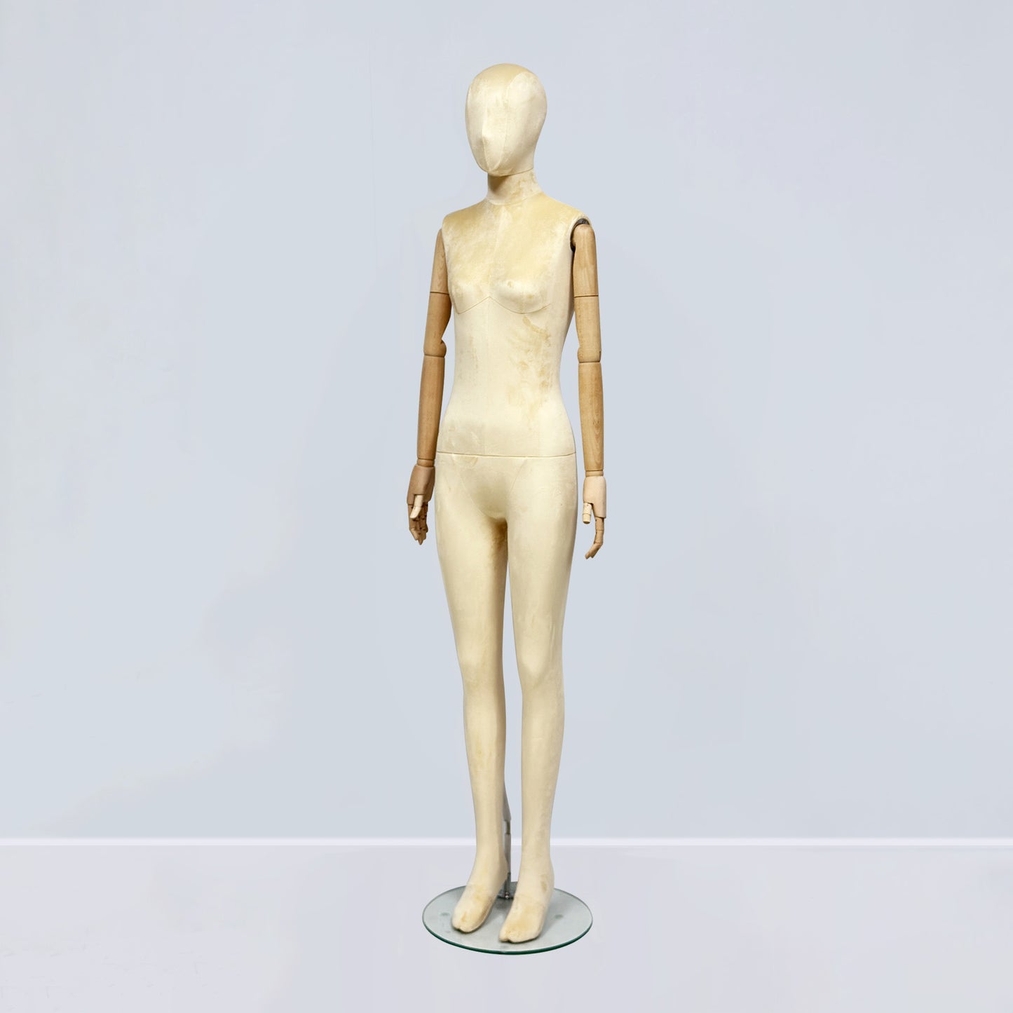 Luxury Matte Flannel Female Mannequin | Articulated Wooden Arms | DE-LIANG