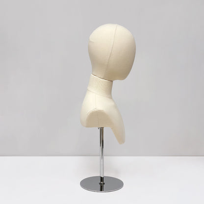 DE-LIANG Male & Female Linen Mannequin Head for Wigs, Hats & Jewelry Display
