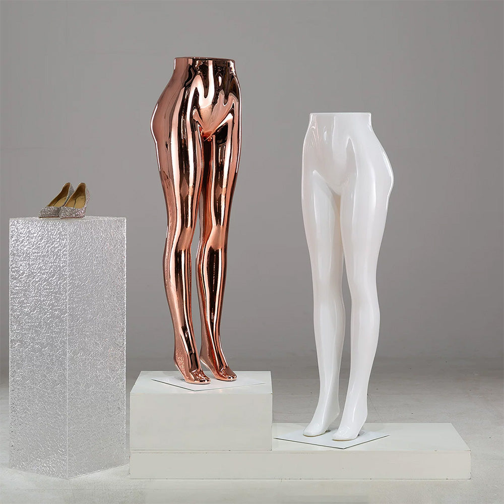 DE-LIANG Female Lower Body Mannequin Legs | Chrome Electroplated Pants Display Form