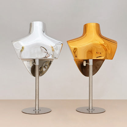 Golden Bust Form, Chrome Mirror Silver Jewelery Display Mannequin, Electroplated Fiberglass Bust Torso for Window Display,Pendant Holder