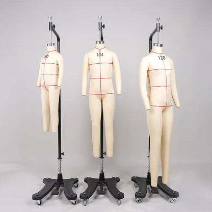 DE-LIANG Professional Children's Full-Body Dress Form with Removable Arms – Adjustable Dressmaking Mannequin for Draping & Pattern Cutting