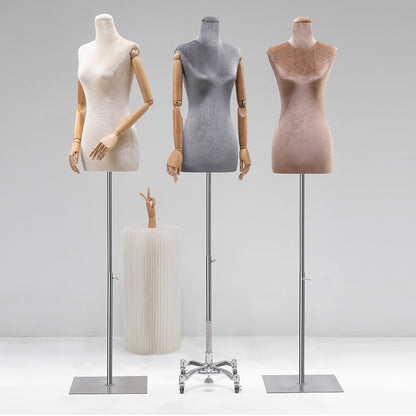 Fashionable Velvet Female Mannequin Torso Stand – Perfect for Eye-Catching Retail Displays