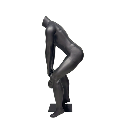 DE-LIANG Kettlebell Lifting Male Mannequin - Headless Muscular Gym Display Sportswear