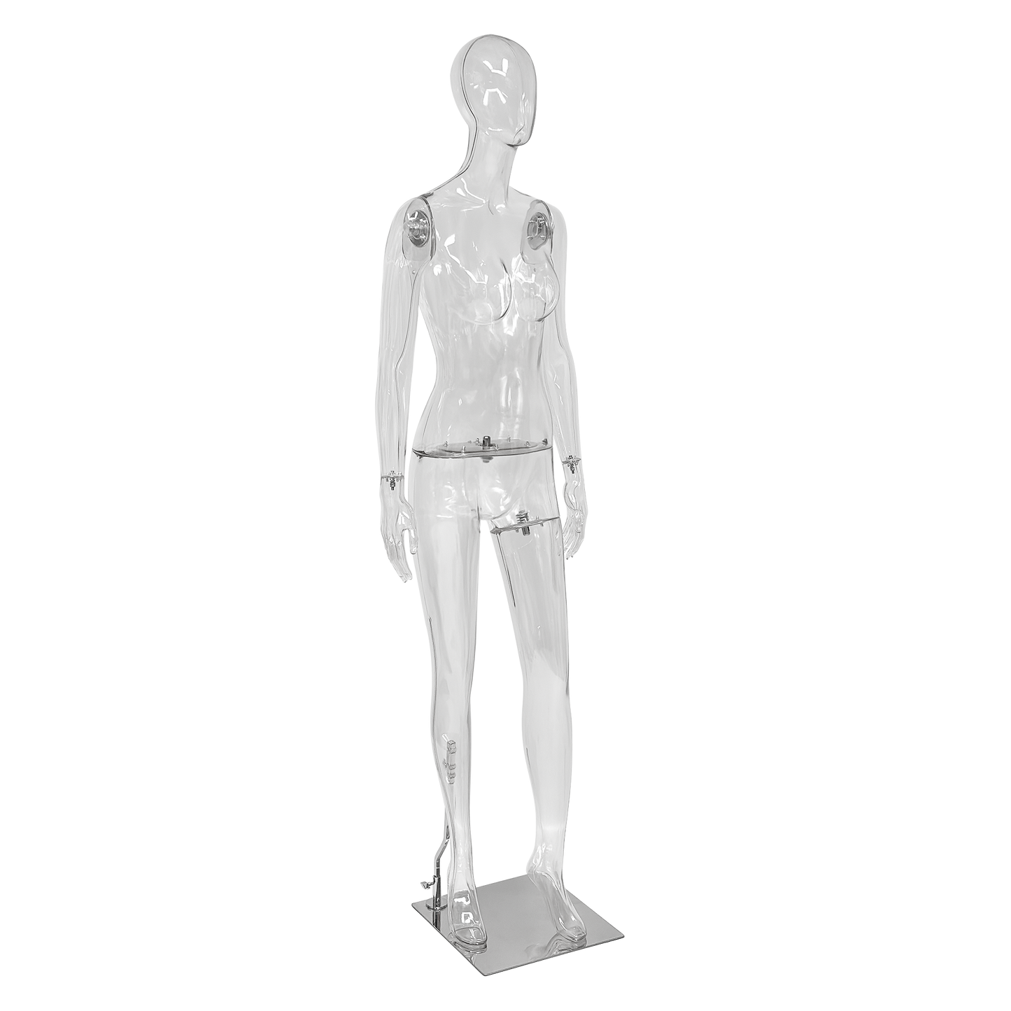 DE-LIANG Transparent Female Mannequin Full Body PE Display for Retail Store Photography