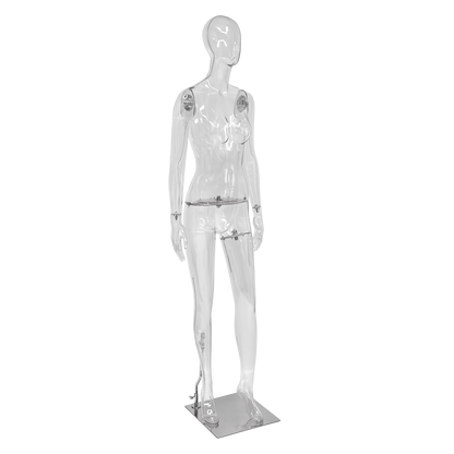 DE-LIANG Transparent Female Mannequin Full Body PE Display for Retail Store Photography