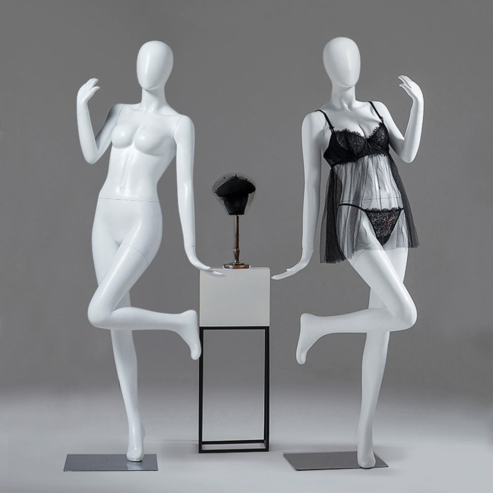 Matte White / Rose Gold Female Full Body Mannequin