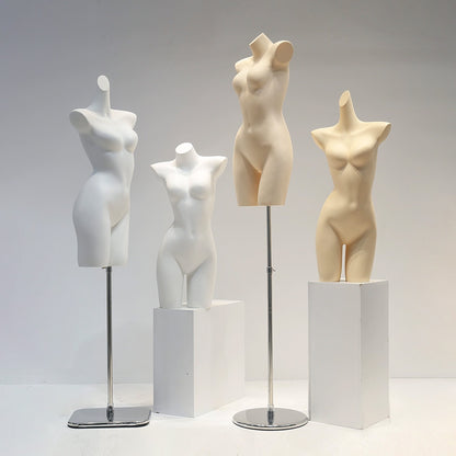 DE-LIANG White Female & Male Lingerie Display Form - Bust Torso Hip Mannequin Bra Panty Underwear Display Prop