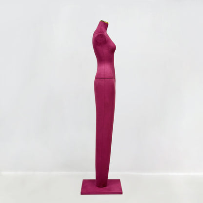 DE-LIANG Burgundy Suede Female Mannequin - Full Body Dress Form for Bridal Boutique