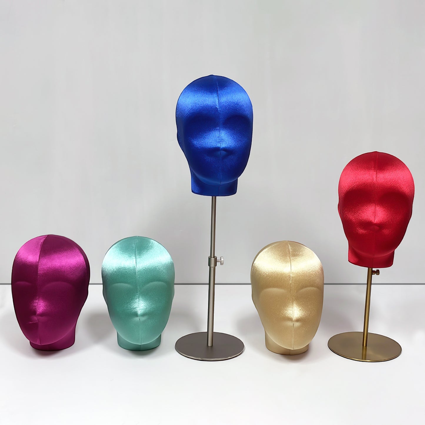 DE-LIANG Plus Size Female Silk Mannequin Head with Adjustable Stand for Wigs & Hats