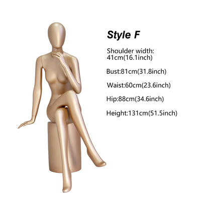 DE-LIANG Rose Gold Female Full Body Mannequin | Fiberglass Boutique Display Dummy